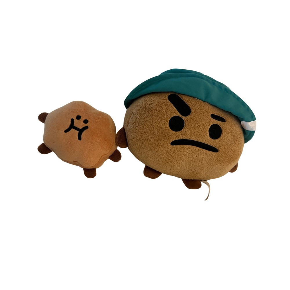 BT21 Shooky Plush‎ with Teal Bucket Hat BTS Line Friends Cookie Character Toy